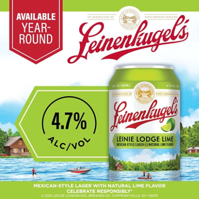 Leinenkugels Lodge Lime Craft Beer 4.7% ABV Cans - 6-12 Fl. Oz. - Image 3