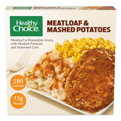 Healthy Choice Meatloaf & Mashed Potatoes With Homestyle Gravy & Seasoned Corn, Frozen Meal, 11 Oz - 11 OZ - Image 1