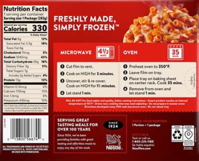 Stouffers Three Cheese Rigatoni Frozen Entree 10oz Box - 10 OZ - Image 6