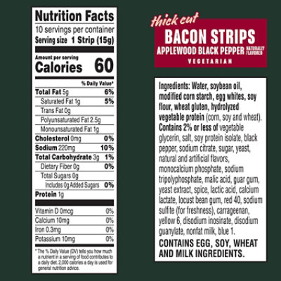 Morningstar Farms Breakfast Applewood Smoked Bacon 5.25oz, 12 Ct - 5.25 OZ - Image 5