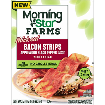 Morningstar Farms Breakfast Applewood Smoked Bacon 5.25oz, 12 Ct - 5.25 OZ - Image 6