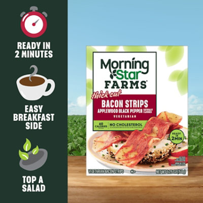 Morningstar Farms Breakfast Applewood Smoked Bacon 5.25oz, 12 Ct - 5.25 OZ - Image 3