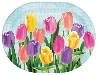 Signature SELECT Spring Tulips Oval Platters 8 Count - Each - Image 1