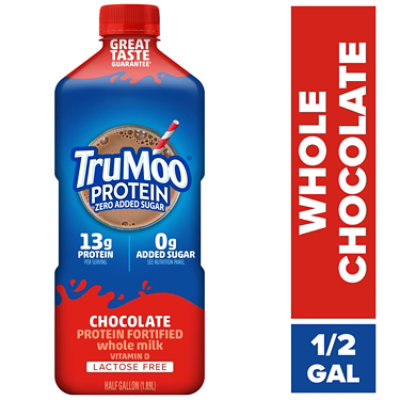 Trumoo Milk Whole Chocolate Zero Added Sugar Lactose Free Protein Fortified  Half Gallon 64 Fz - 64 FZ - Image 3