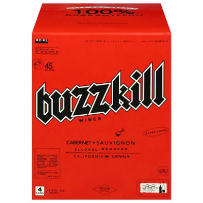 Buzzkill Non-alcoholic Cabernet Sauvigno Wine - 4-250 ML - Image 1