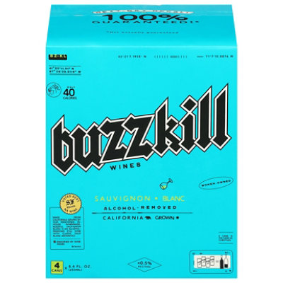 Buzzkill Non-alcoholic Sauvignon Blanc Wine - 4-250 ML - Image 3
