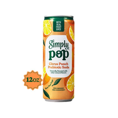 Simply POP Prebiotic Soda Citrus Punch Can - 12 Fl. Oz.