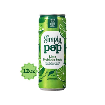 Simply POP Prebiotic Soda Lime Can - 12 Fl. Oz.