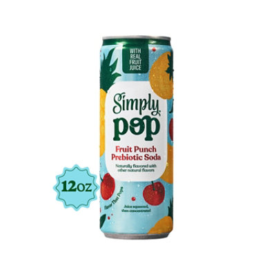 Simply POP Prebiotic Soda Fruit Punch Can - 12 Fl. Oz. - Image 1