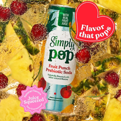 Simply POP Prebiotic Soda Fruit Punch Can - 12 Fl. Oz. - Image 2