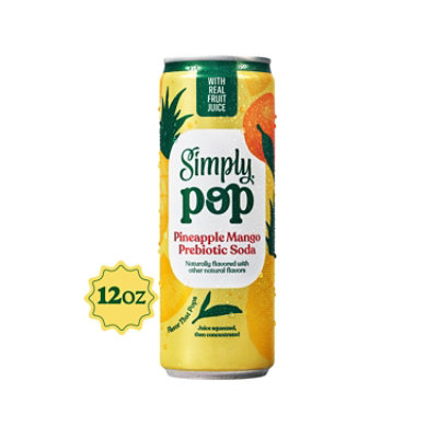 Simply POP Prebiotic Soda Pineapple Mango Can - 12 Fl. Oz.