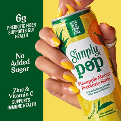 Simply POP Prebiotic Soda Pineapple Mango Can - 12 Fl. Oz. - Image 4