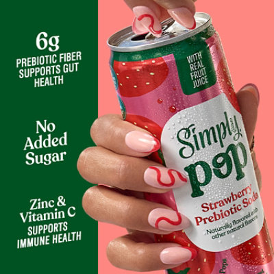 Simply POP Prebiotic Soda Strawberry Can - 12 Fl. Oz. - Image 4