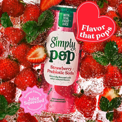 Simply POP Prebiotic Soda Strawberry Can - 12 Fl. Oz. - Image 2