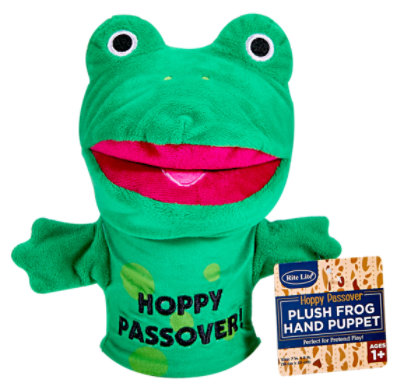 Rite Lite Happy Passover Plush Frog Hand Puppet - Each - Image 1