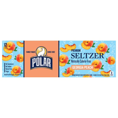 Polar Seltzer Georgia Peach 12-12fz - 12-12FZ - Image 1