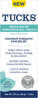 Tucks Triple Relief Cream 0.9 Oz - .9 FZ - Image 1