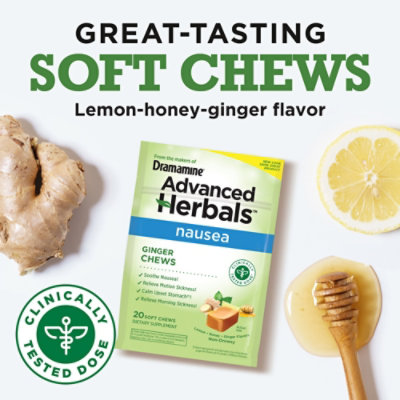 Dramamine Ginger Chews, Nausea Relief Soft Chews Lemon-honey-ginger - 20 CT - Image 3