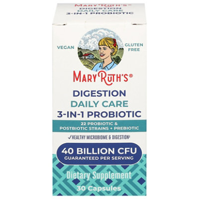 Maryruth's Digestion Daily Care 3-in-1 Probiotic 40 Bil Cfu 30ct - 30 CT - Image 1