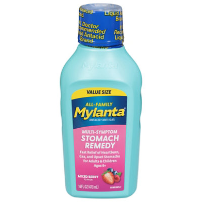 Mylanta All Family Stomach Remedy, Mixed Berry Flavor, 16.0 Fl Oz - 16 FZ - Image 1