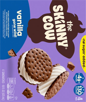 Skinny Cow Ice Cream Sandwich No Sugar Added Vanilla 16fz - 16 FZ - Image 5
