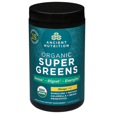 Organic Supergreens Powder Mango - 192 GR - Image 1