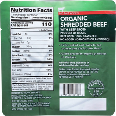 Wild Planet Shredded Beef No Salt Added 3oz - 3 OZ - Image 6