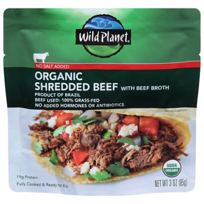Wild Planet Shredded Beef No Salt Added 3oz - 3 OZ - Image 1