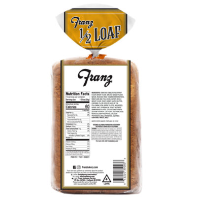 Franz Honey Wheat Half Bread Loaf - 12 OZ - Image 2