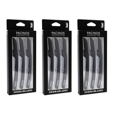 Pacinos Signature Line Derma Blades for Men, 3 Boxes Includes 9 Blades - Image 1