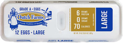 Dutch Farms Pasture Raised Large A Eggs 1 Dz - 12 CT - Image 1
