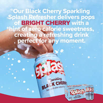 Splash Refresher Black Cherry Sparkling Water Beverage - 8-12 Fl. Oz. - Image 2
