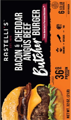 Rastelli's Angus Beef Burger Bacon & Cheddar 32 Oz - 32 OZ - Image 5