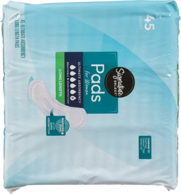 Signature Select Pad Ultimate Absorbency Long Women 45 Ct - 45 CT - Image 6