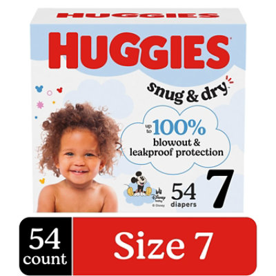 Huggies Snug And Dry Diapers Giga Sz 7 - 54 CT - Image 1