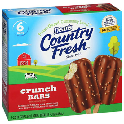 Dean's Country Fresh Ice Cream Bars Crunch 6 Pack, 6-2.5 Fz, 15fz - 6-2.5 FZ - Image 4