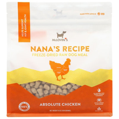 Mclovins Pet Food Dog Meal Nana Chicken Freeze Dried - 16 OZ - Image 1