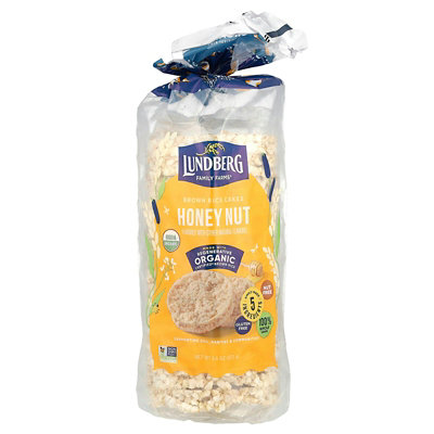 Lundberg Organic Brown Rice Cakes, Honey Nut, 9.6 oz (273 g) - Image 1