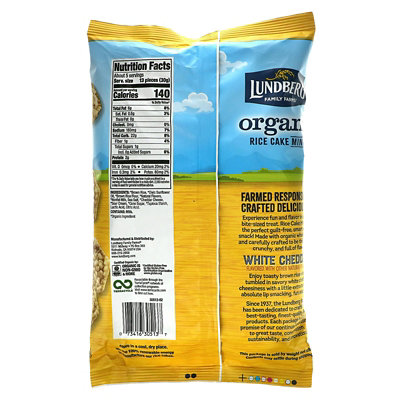 Lundberg Organic Rice Cake Minis, White Cheddar, 5 oz (142 g) - Image 2