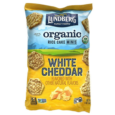 Lundberg Organic Rice Cake Minis, White Cheddar, 5 oz (142 g) - Image 1