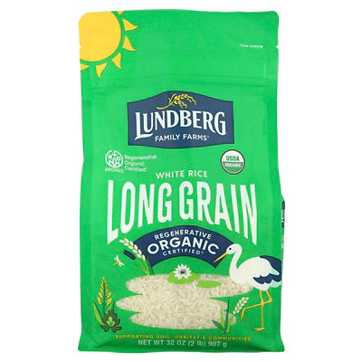 Lundberg Organic White Long Grain Rice, 32 oz (907 g) - Image 1