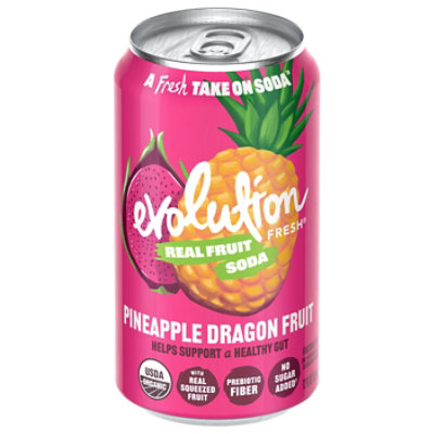 Evolution Fresh Pineapple Dragon Fruit Organic Soda 12fz - 12 FZ - Image 1