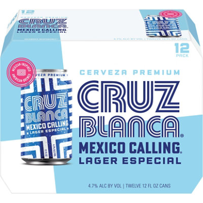 Cruz Blanca Mexico Calling Beer 4.7% ABV Cans - 12-12 Fl. Oz. - Image 2