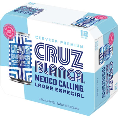Cruz Blanca Mexico Calling Beer 4.7% ABV Cans - 12-12 Fl. Oz. - Image 4