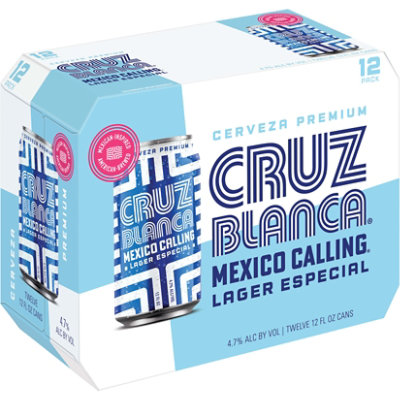 Cruz Blanca Mexico Calling Beer 4.7% ABV Cans - 12-12 Fl. Oz. - Image 3