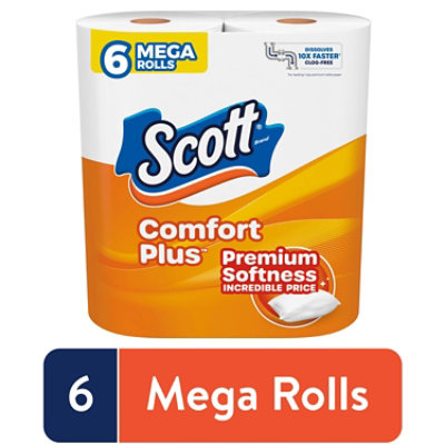 Scott ComfortPlus 1-Ply Toilet Paper Mega Rolls - 6 Count - Image 1