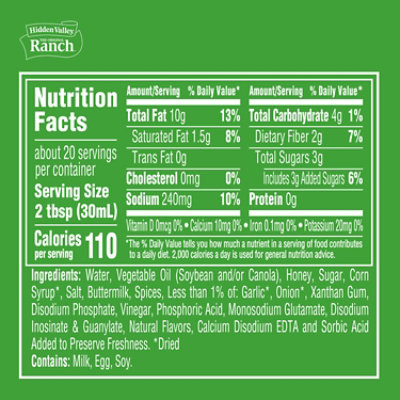 Hidden Valley Spicy Hot Honey Ranch Condiment and Dressing - 20 Fl. Oz. - Image 5