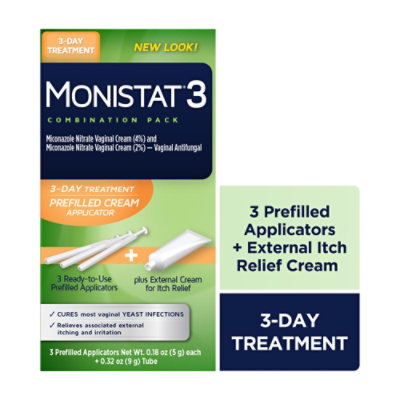 Monistat 3 Day Yeast Infection Treatment Combo Cream - 3 CT - Image 1
