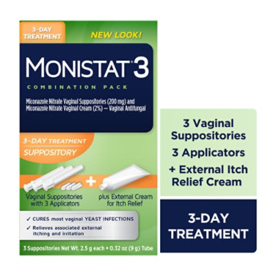 Monistat 3 Day Treatment Combo Suppositories - .32 OZ - Image 2