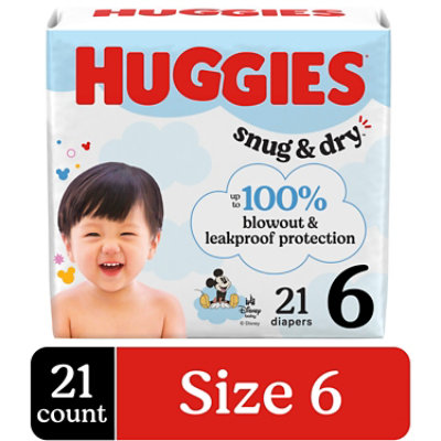 Huggies Snug & Dry Baby Diapers,, Size 6 (35+ lbs) - 21 Count - Image 1